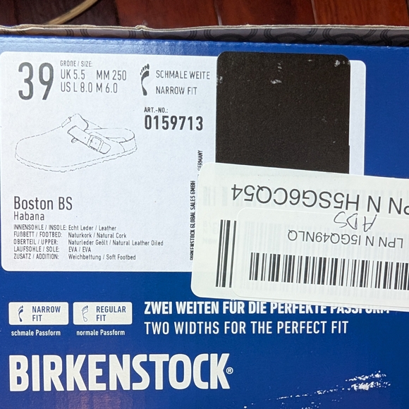 Birkenstock Boston BS Habana Leather Brown Clogs Size L8 M6 Narrow Soft Footbed - Picture 2 of 8